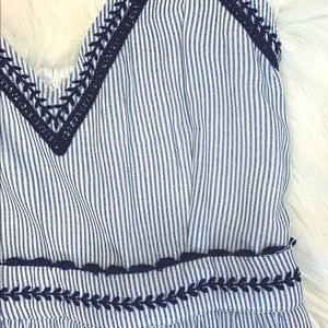 Blue & White Striped Maxi Dress